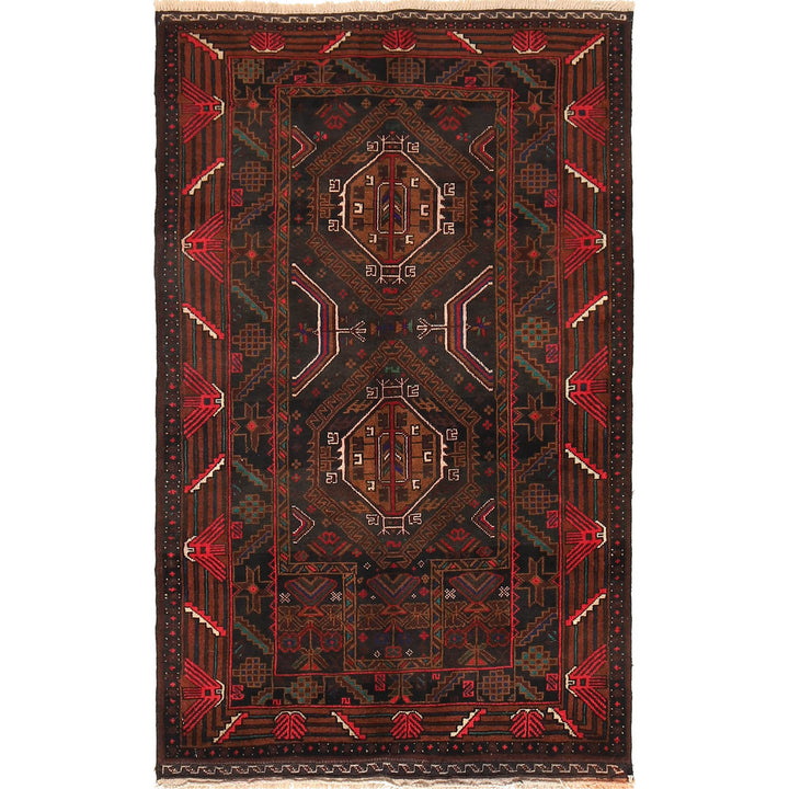 Afghan Prayer Rug 2' 9" x 4' 8" Hand-Knotted