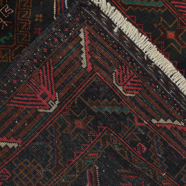 Afghan Prayer Rug 2' 9" x 4' 8" Hand-Knotted border