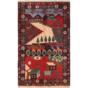 Handmade Picture Area Rug 3' 1" x 4' 11" - No. AL24696