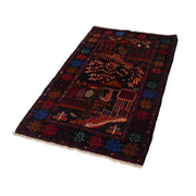 Hand Knotted Baluchi Rug 3' 0" x 4' 8" - No. AL55532