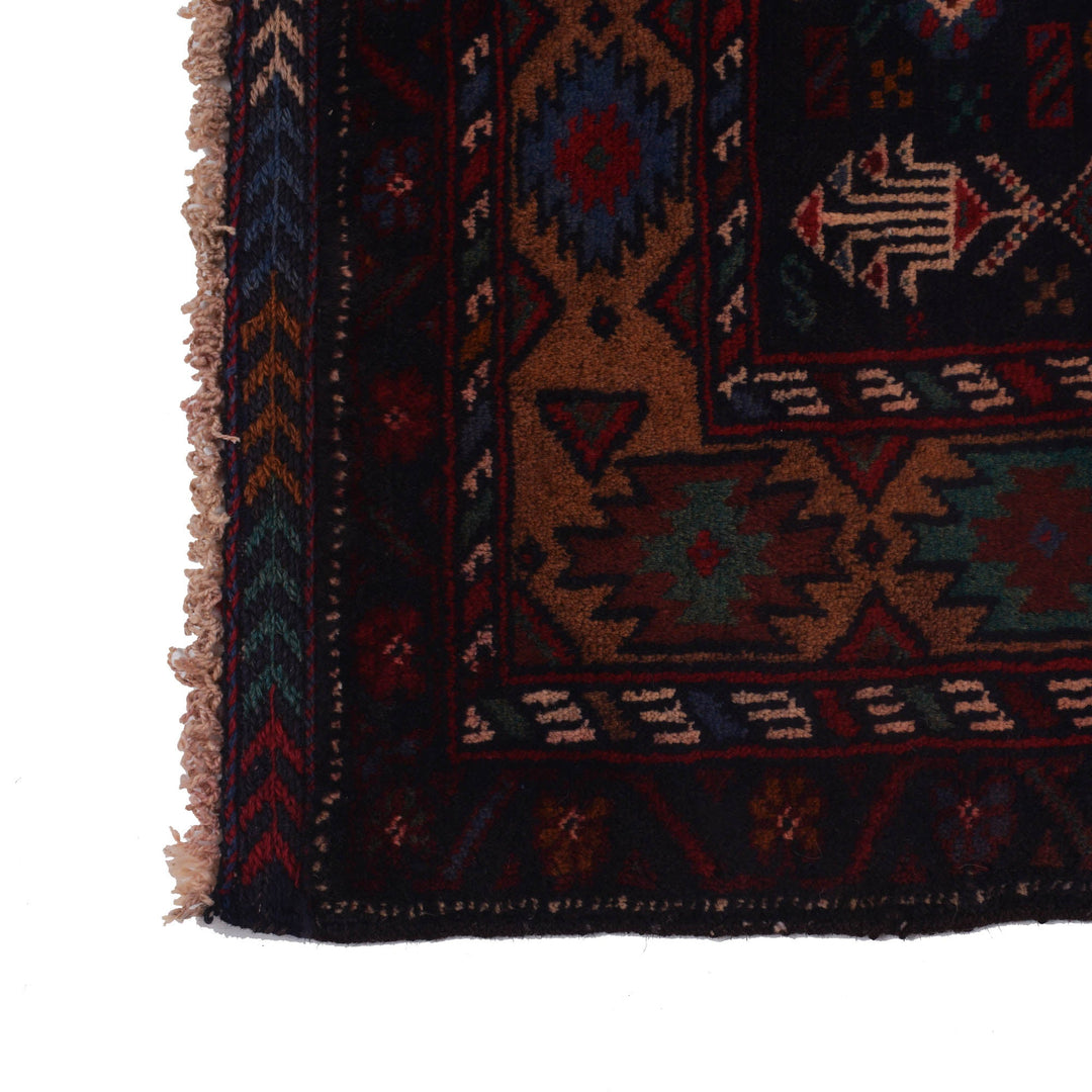 Afghan Prayer Rug 2' 10" x 4' 5" Hand-Knotted view