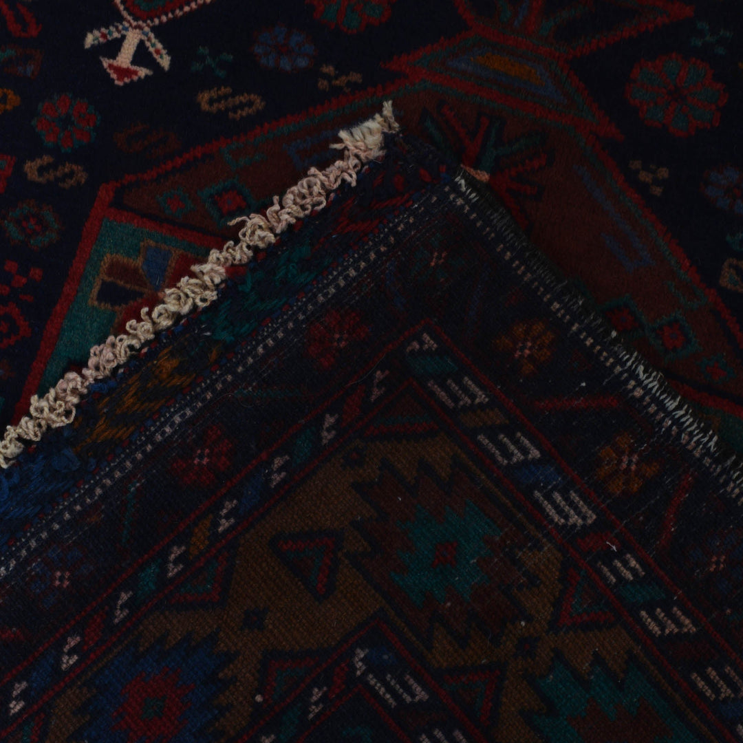 Afghan Prayer Rug 2' 10" x 4' 5" Hand-Knotted border