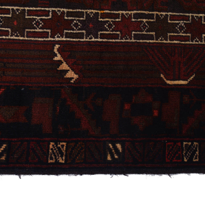 Afghan Prayer Rug 2' 11" x 4' 7" Hand-Knotted detail