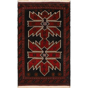 Black Color Baluchi Rug 2' 11" x 4' 8" - No. AL53221