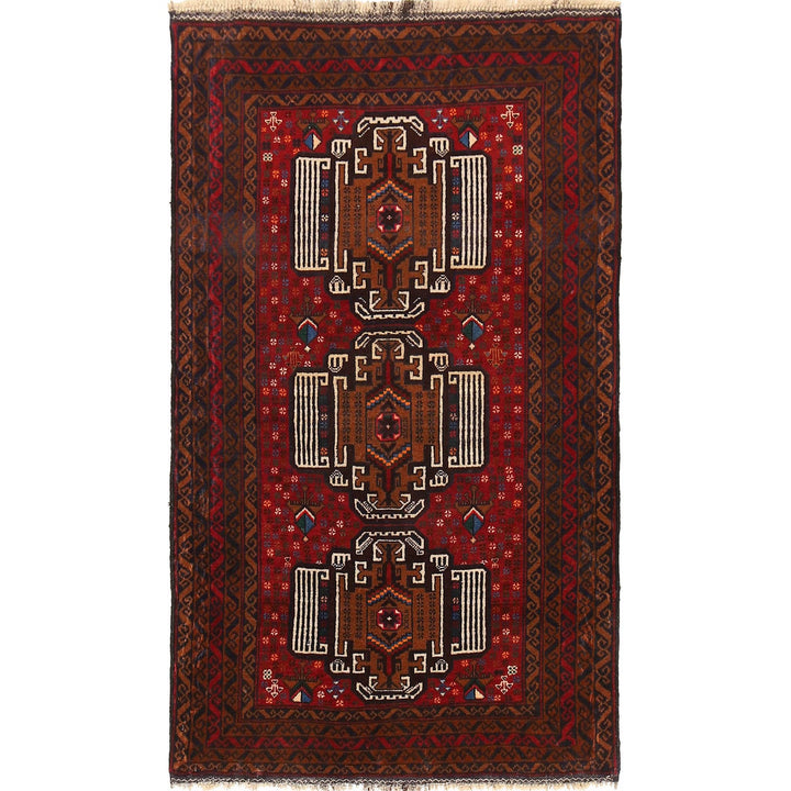 Red Color Baluchi Rug 2' 11" x 5' 0" - No. AL79414
