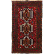 Red Color Baluchi Rug 2' 11" x 5' 0" - No. AL79414