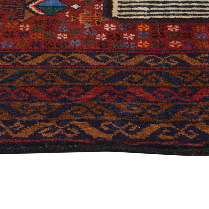 Red Color Baluchi Rug 2' 11" x 5' 0" - No. AL79414