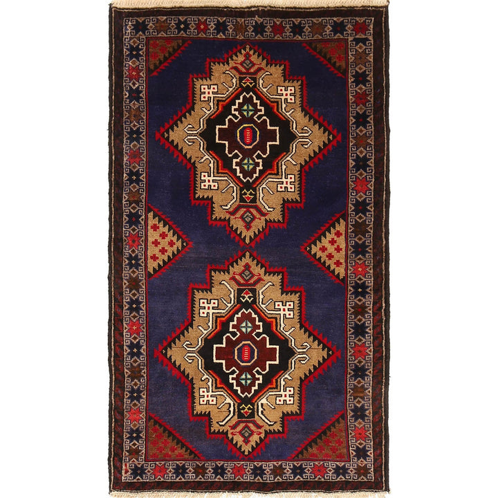 Blue Color Baluchi Rug 2' 10" x 5' 2" - No. AL67346