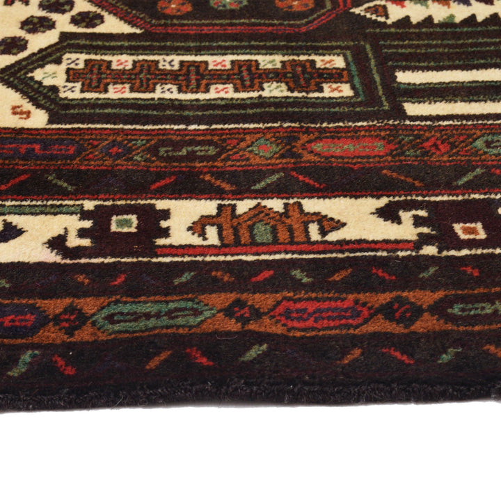 Beige Afghan Prayer Rug 2' 11" x 4' 11" Hand-Knotted detail