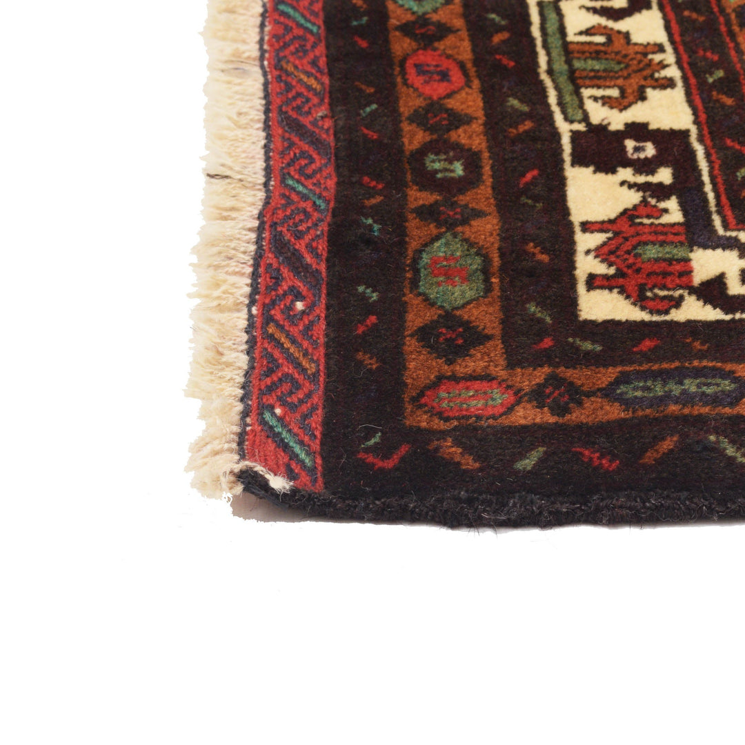 Beige Afghan Prayer Rug 2'11" x 4'11" Hand-Knotted view