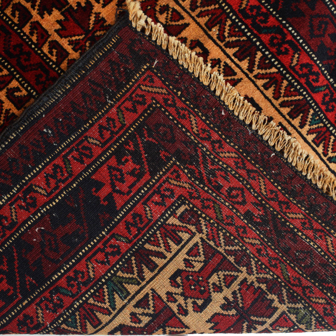 Afghan Prayer Rug 2' 7" x 4' 2" Hand-Knotted border