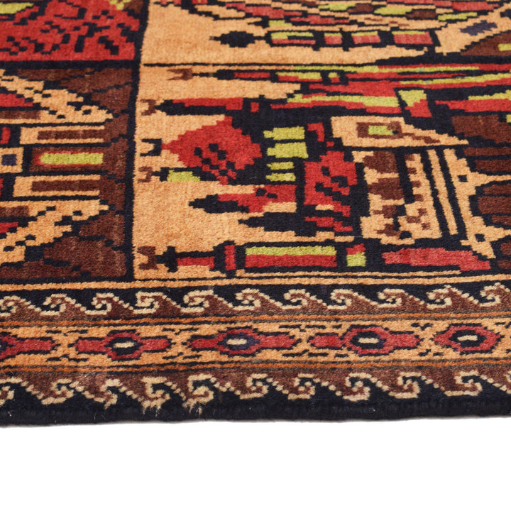 Beige Afghan Prayer Rug 2' 10" x 5' 1" Hand-Knotted detail