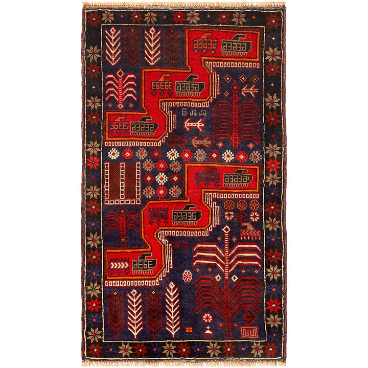 Hand Knotted Baluchi Rug 2' 8" x 4' 8" - No. AL16468