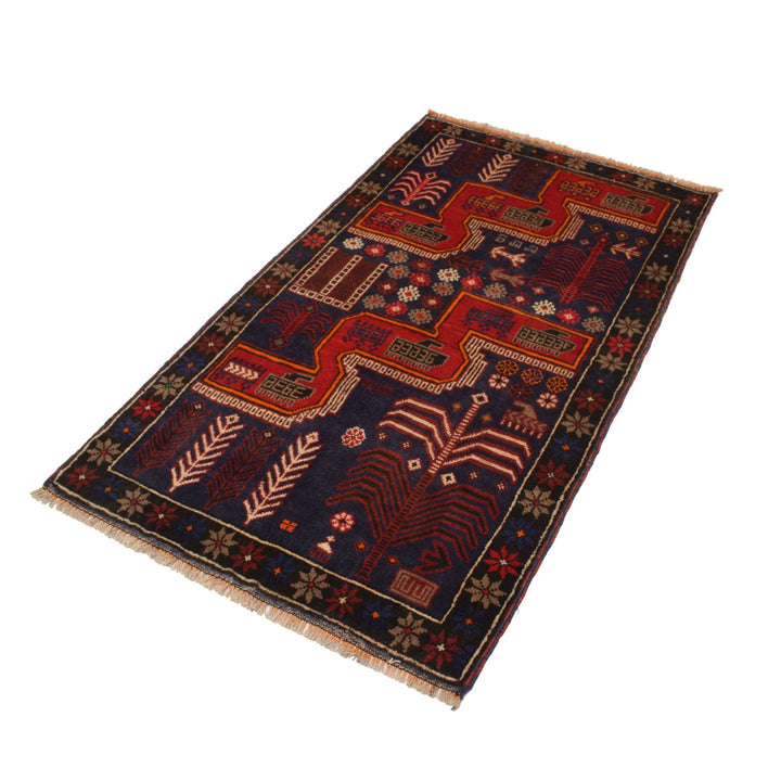 Hand Knotted Baluchi Rug 2' 8" x 4' 8" - No. AL16468