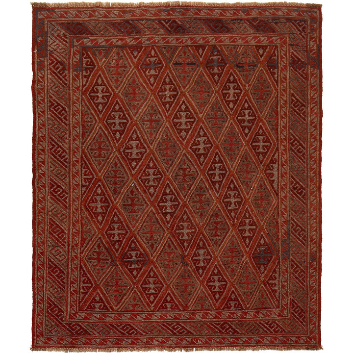 Handmade Afghan Carpet 5' 0" x 6' 3" - No. AL98606