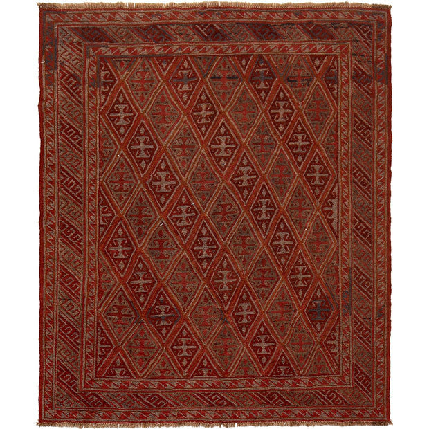 Handmade Afghan Carpet 5' 0" x 6' 3" - No. AL98606