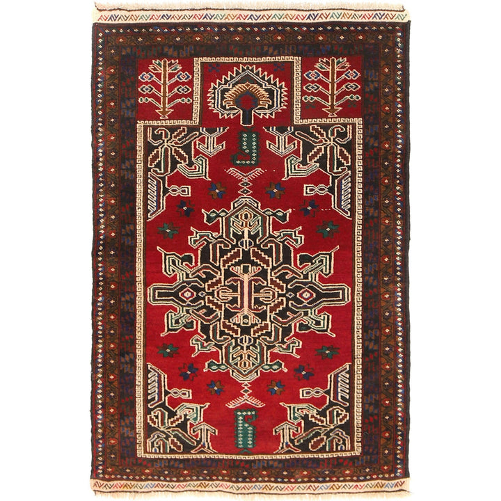 Red Color Prayer Rug 2' 10" x 4' 4" - No. AL62622