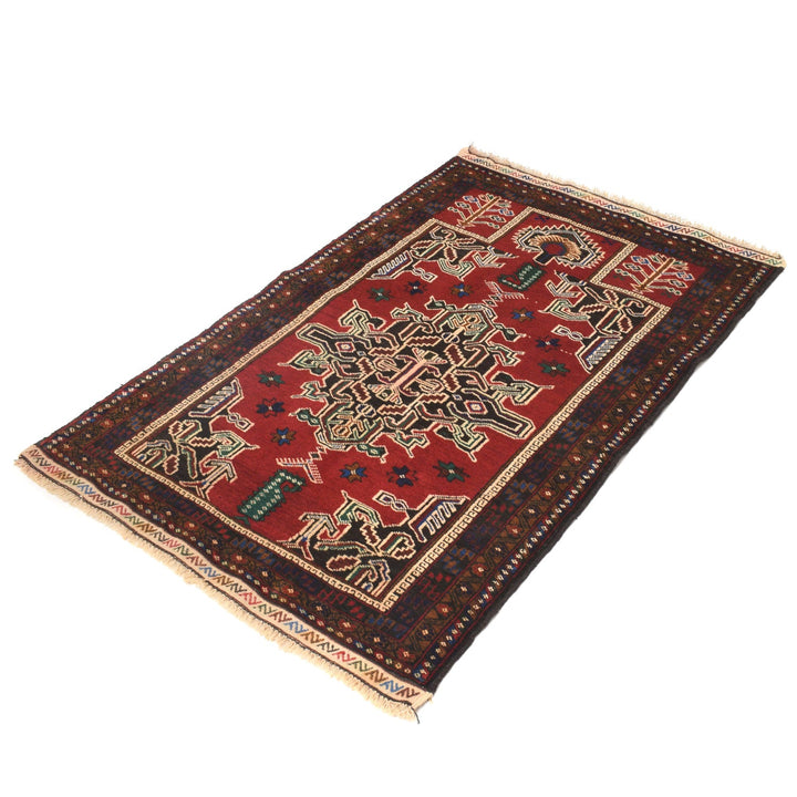Red Color Prayer Rug 2' 10" x 4' 4" - No. AL62622