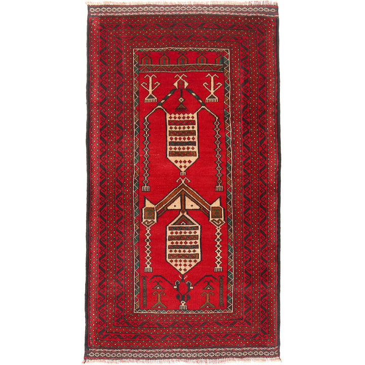 Red Color Prayer Rug 2' 8" x 4' 10" - No. AL24044