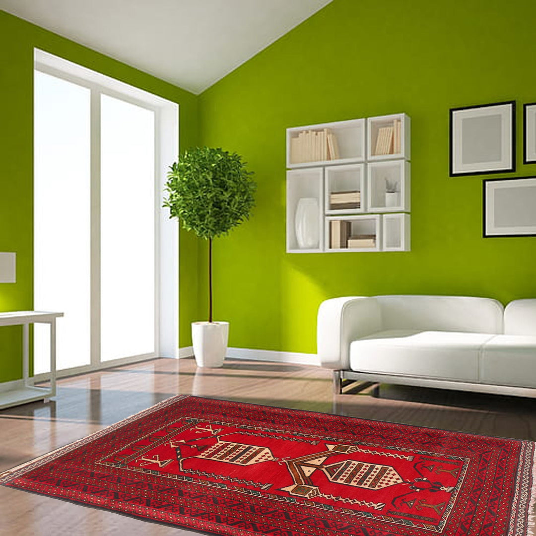 Red Color Prayer Rug 2' 8" x 4' 10" - No. AL24044