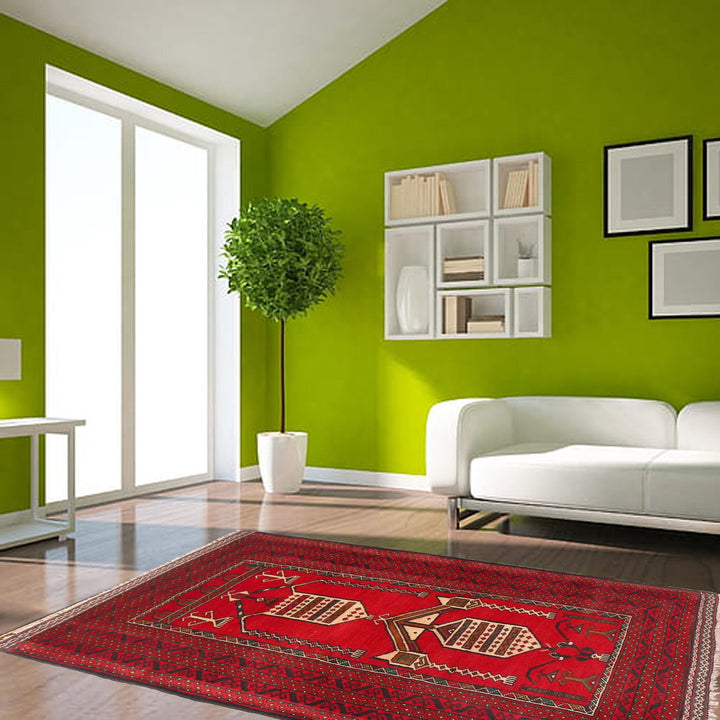 Red Color Prayer Rug 2' 8" x 4' 10" - No. AL24044