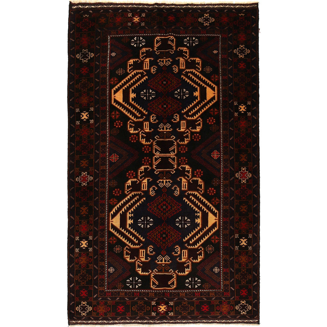 Hand Knotted Baluchi Rug 4' 1" x 7' 1" - No. AL67528