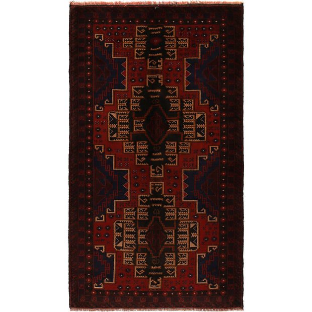 Hand Knotted Baluchi Rug 3' 11" x 7' 7" - No. AL67412