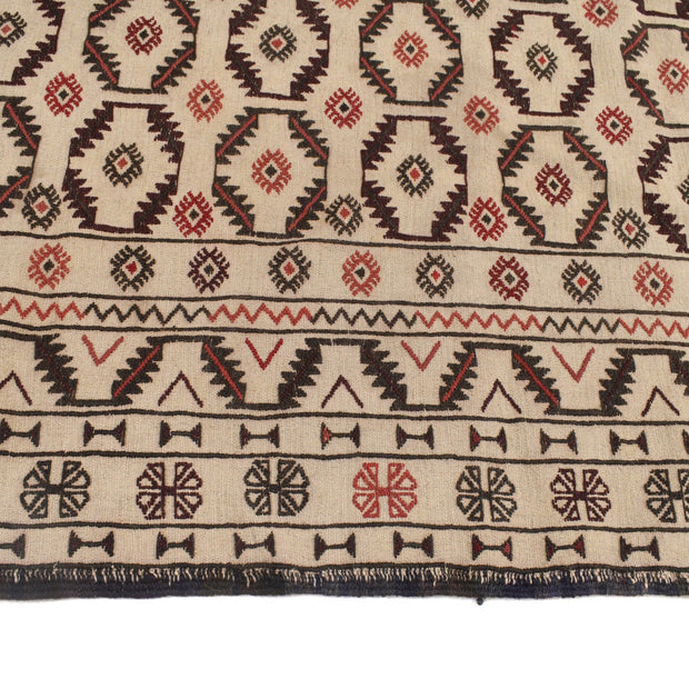 White Flat Weave Kelim 4' 5" x 6' 1" - No. AL71314