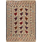 White Flat Weave Kelim 4' 3" x 6' 3" - No. AL93523