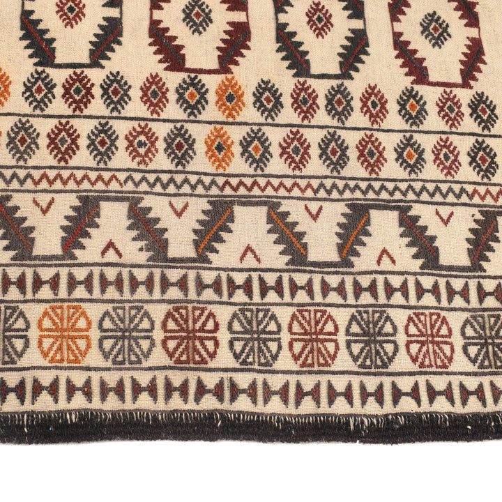 White Flat Weave Kelim 4' 6" x 6' 4" - No. AL26769