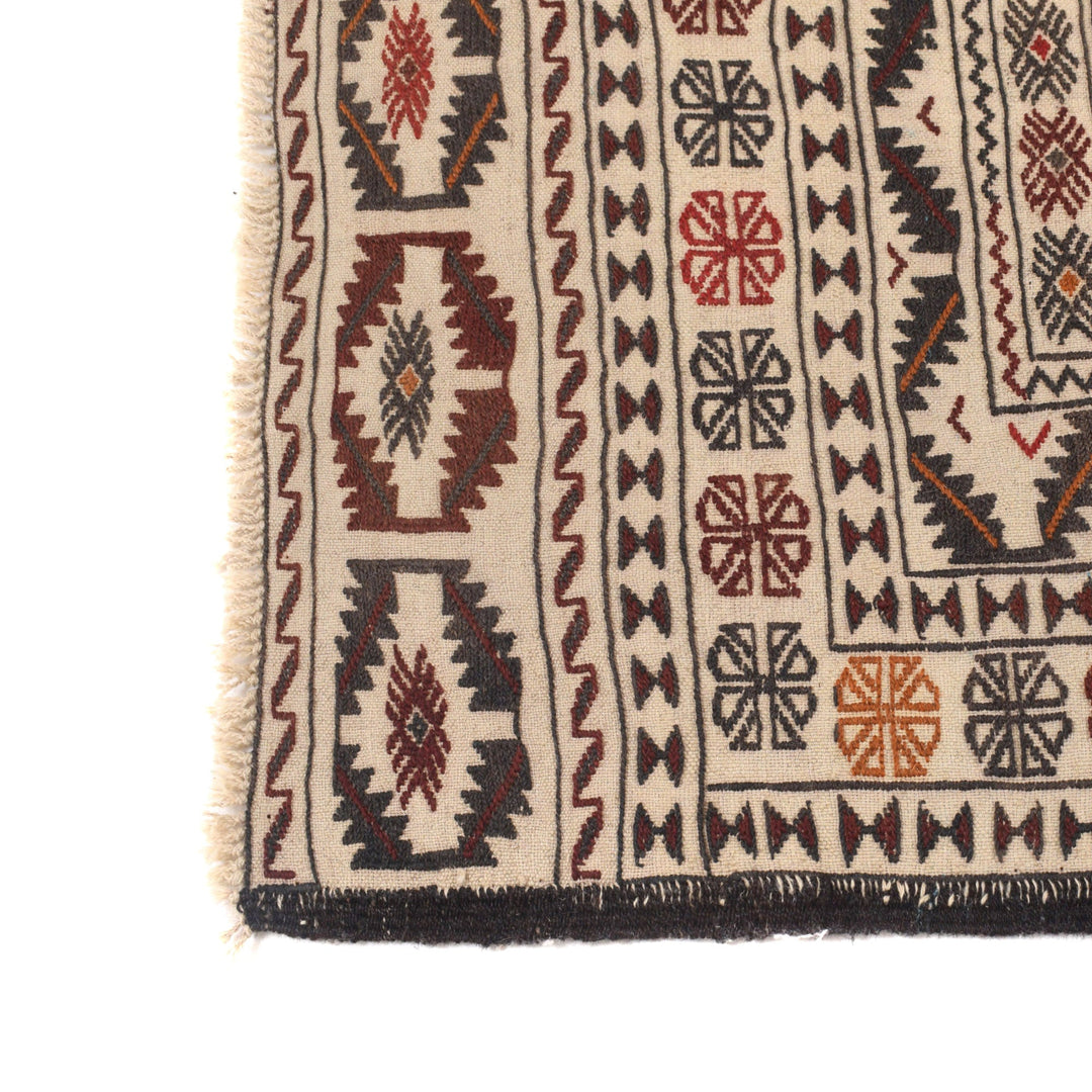 White Flat Weave Kelim 4' 6" x 6' 4" - No. AL26769