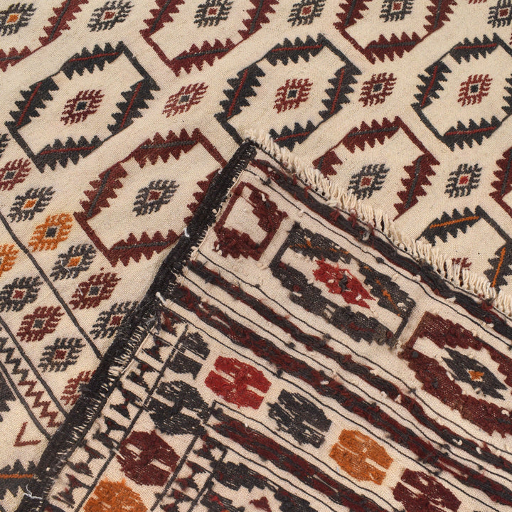 White Flat Weave Kelim 4' 6" x 6' 4" - No. AL26769