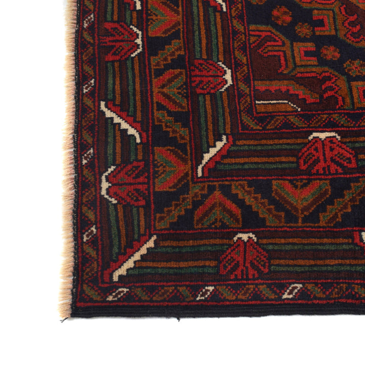 Afghan Baluchi Rug 4' 3" x 6' 3" Hand-Knotted view