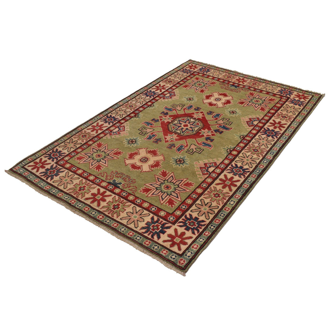 Green Color Kazak Rug 4' 0" x 6' 2" - No. AL74437