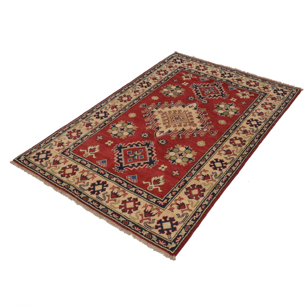 Hand Knotted Kazak Oriental Rug 3' 3" x 5' 0" - No. AL86018