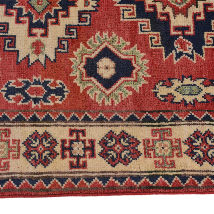 Handmade Kazak Area Rug 2' 9" x 3' 9" - No. AL57811