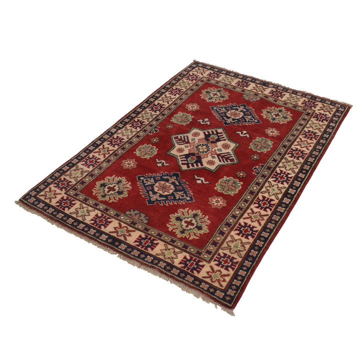 Hand Knotted Kazak Oriental Rug 3' 3" x 4' 7" - No. AL44282