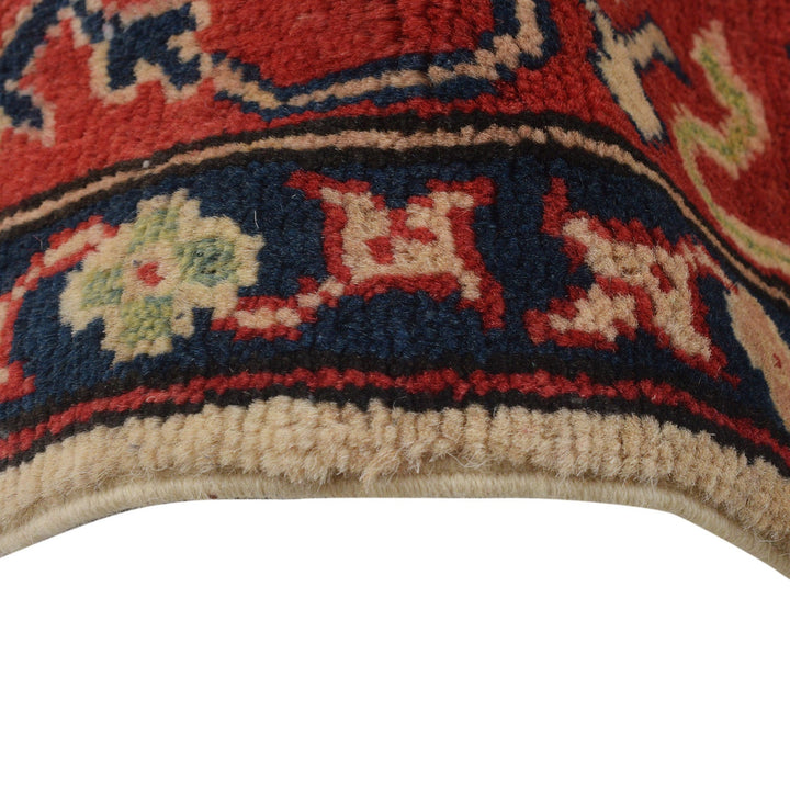 Beige Afghan Kazak Rug 4'10" x 6'10" Hand-Knotted | No. AL47980