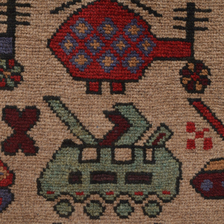 Handcrafted Afghan War Rug 3' 1" x 4' 6" - No. AL30966