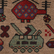 Handcrafted Afghan War Rug 3' 1" x 4' 6" - No. AL30966