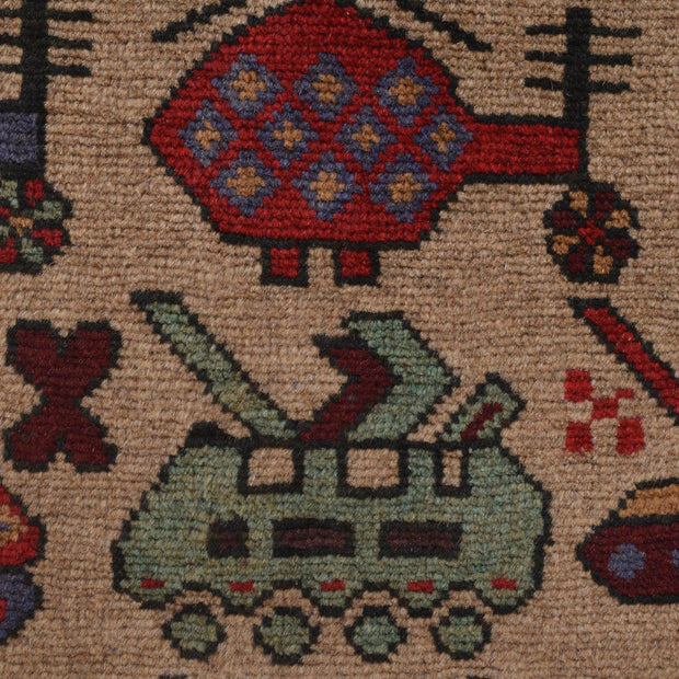 Handcrafted Afghan War Rug 3' 1" x 4' 6" - No. AL30966