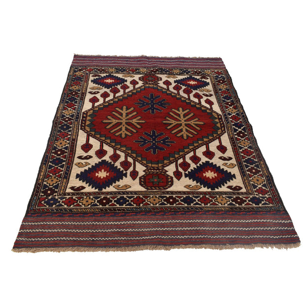 Handmade Barjista Kilim Rug 3' 9" x 5' 8" - No. AL88698