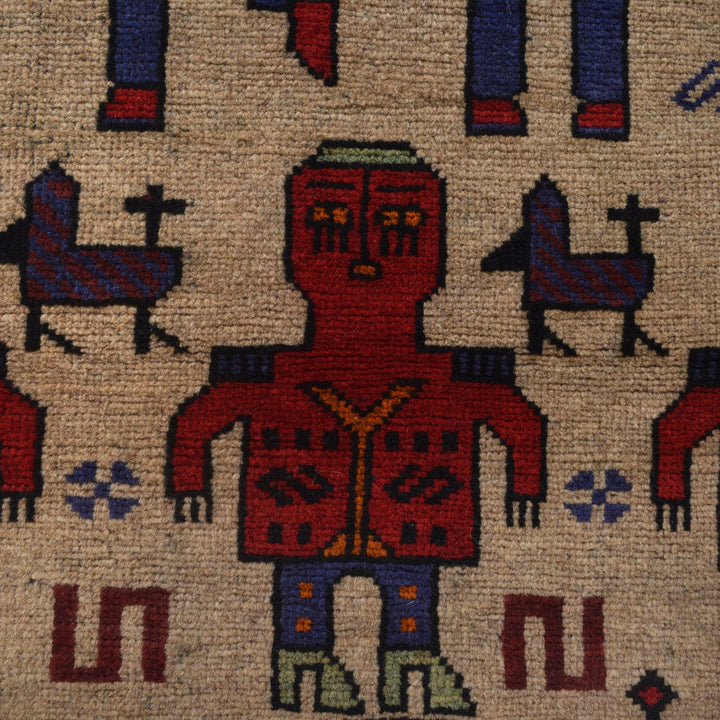 Hand Made Animal Pictorial Area Carpet  3' 1" x 4' 11" - No. AL23997