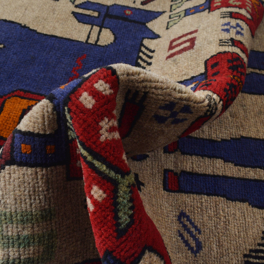 Hand Made Animal Pictorial Area Carpet  3' 1" x 4' 11" - No. AL23997