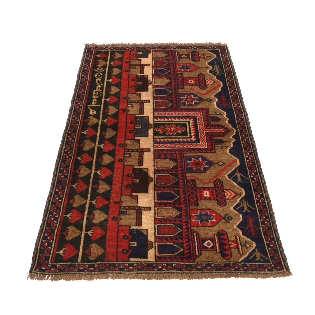 Handmade Picture Area Rug  2' 11" x 4' 10" - No. AL86832