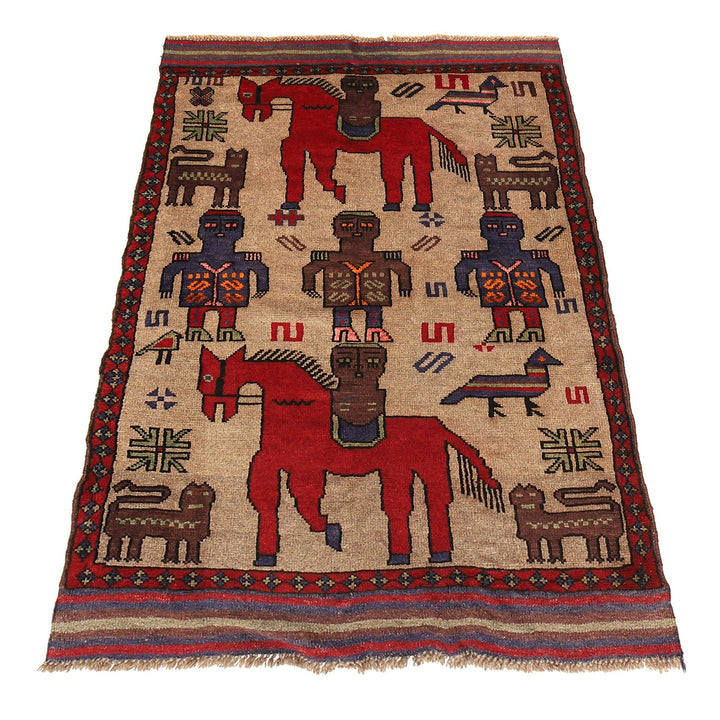 Hand Made Animal Pictoral Area Carpet 2' 10" x 4' 8" - No. AL10360