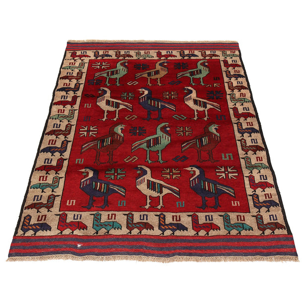 Hand Knotted Birds Pictorial Area Rug 4' 4" x 6' 2" - No. AL99825