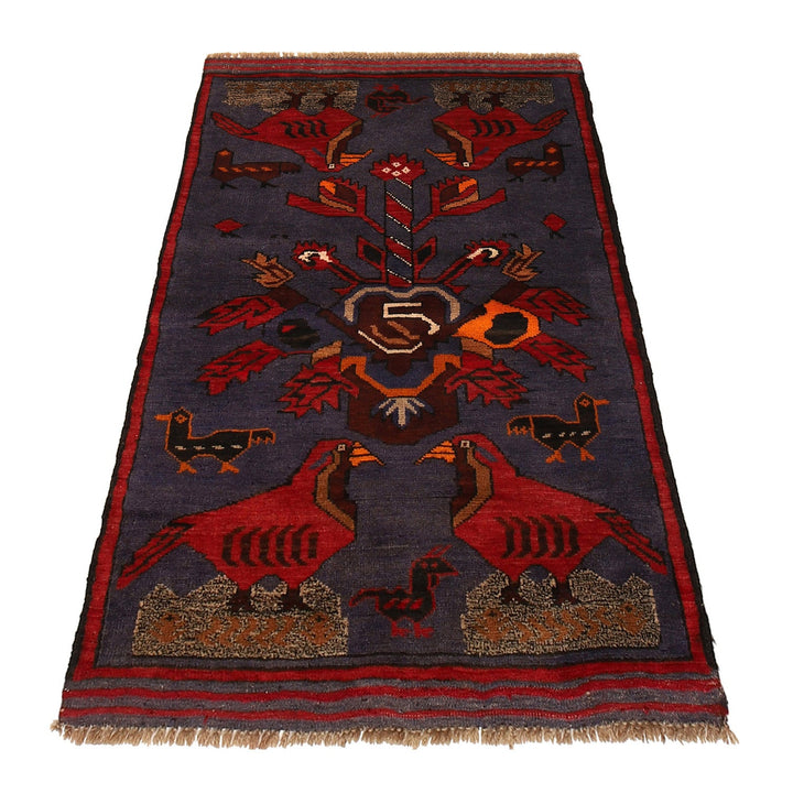 Hand Knotted Birds Pictorial Area Rug 2' 8" x 4' 9" - No. AL75604