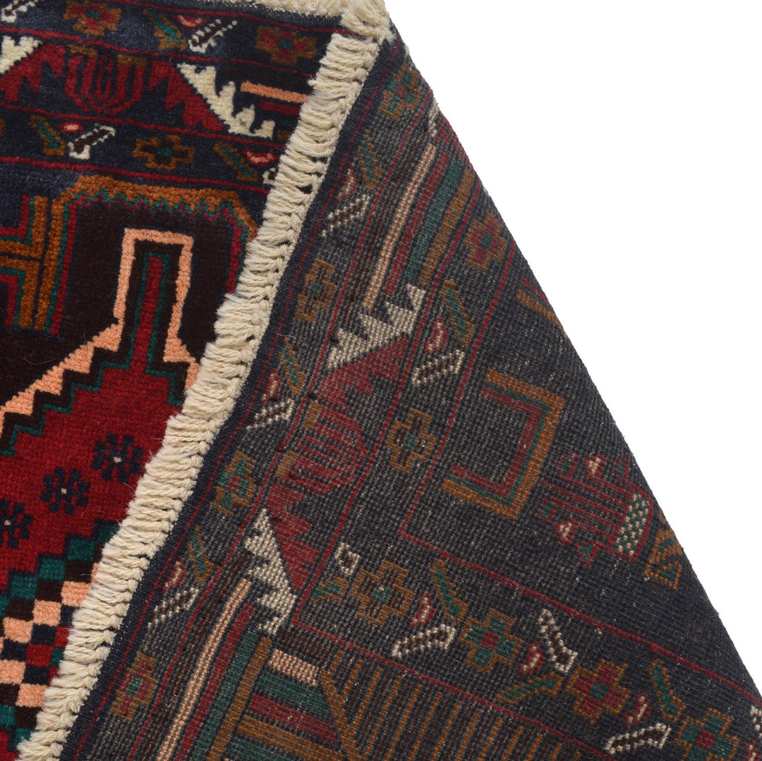 Afghan Baluchi Rug 3' 10" x 6' 3" Hand-Knotted pattern