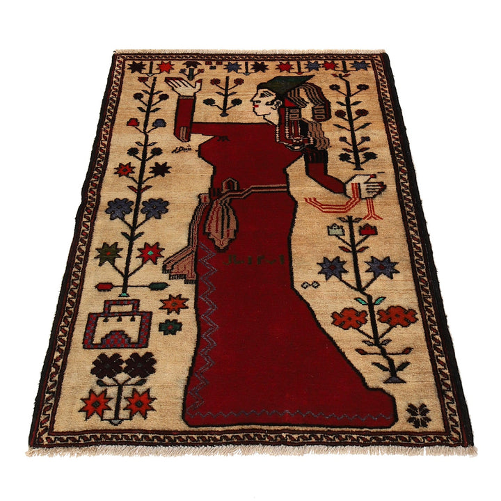 Handmade Picture Area Rug 2' 9" x 3' 10" - No. AL76686